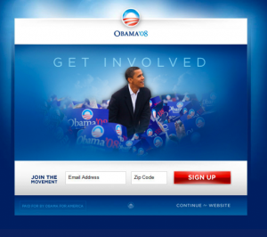 obama movement signup page
