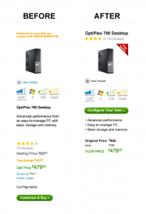 Monetate mockup of Dell Checkout-graphic2