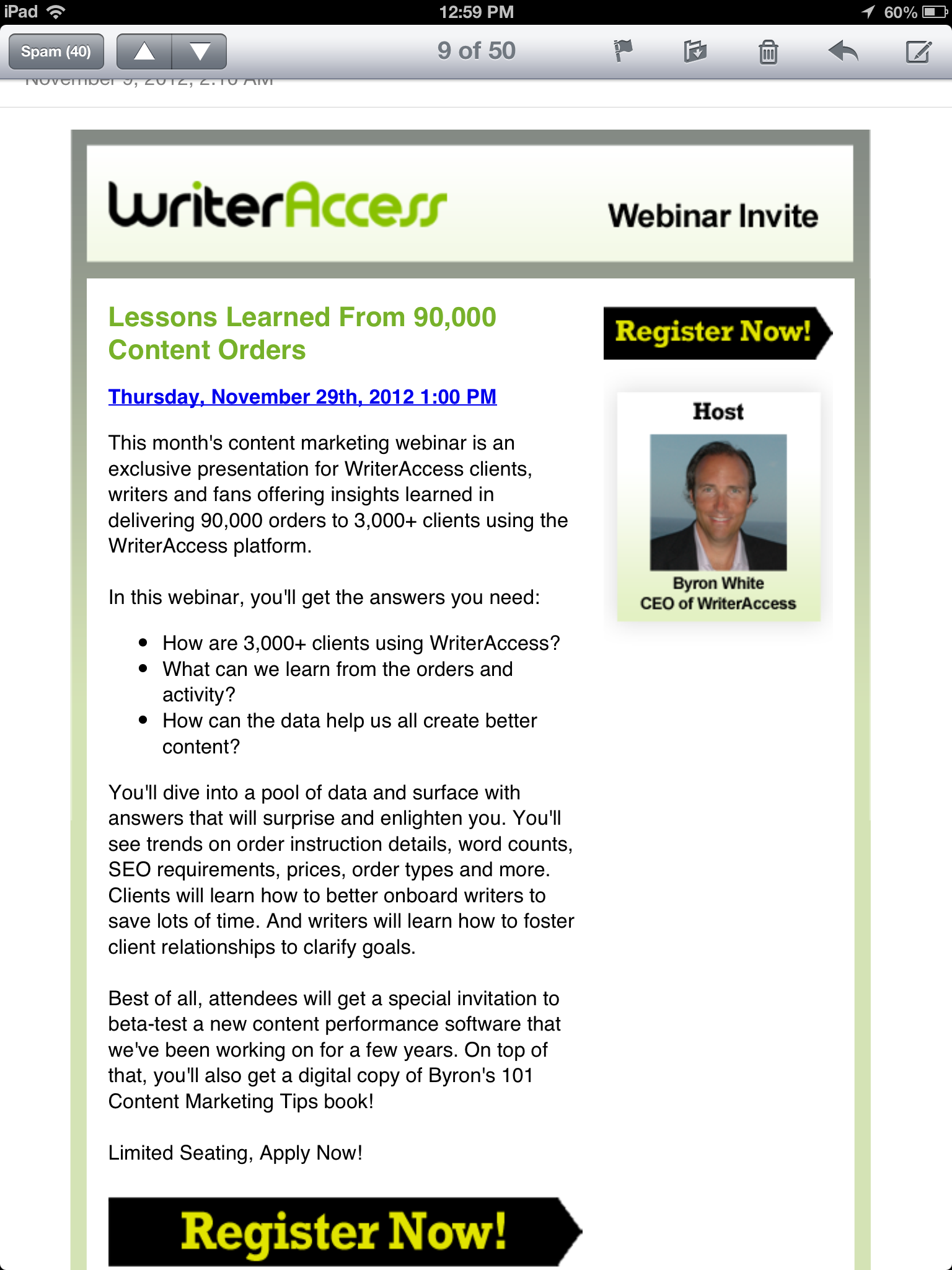 ... to optimize this email so that more people register for the webinar