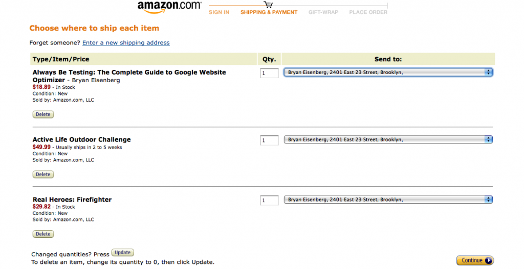 amazon ship to multiple addresses Bryan Eisenberg & Jeffrey Eisenberg